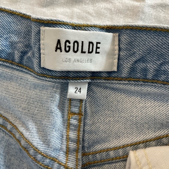 Agolde Highrise Straight Leg Denim Jorts - Picture 6 of 10